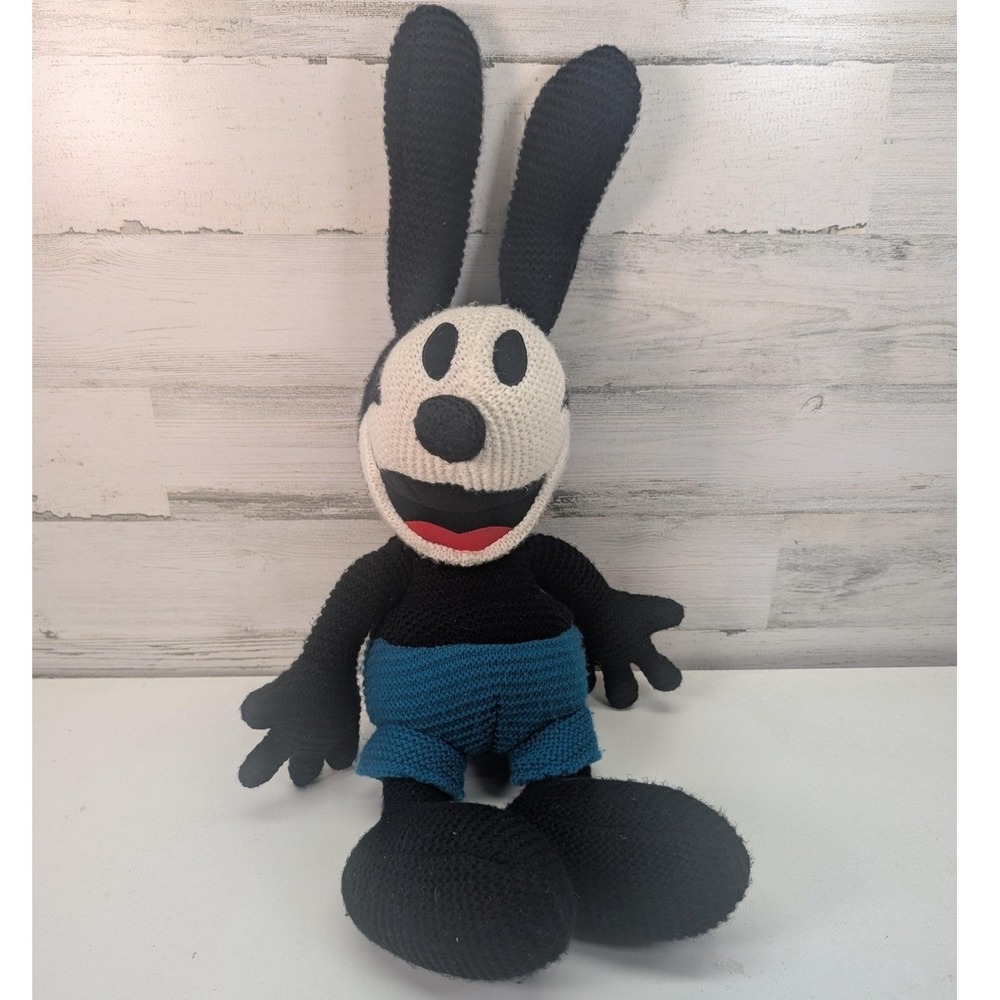Disney Parks Oswald the Lucky Rabbit Knit Crochet Style Plush Blue Shorts 22"